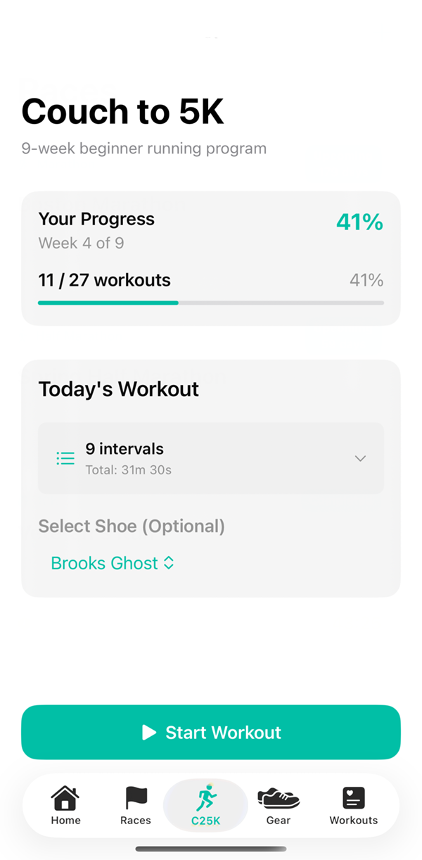 StrideLog C25K Training